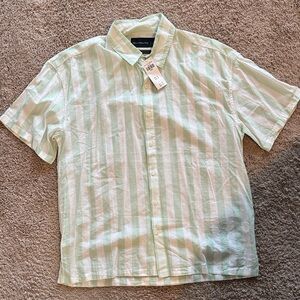 Abercrombie & Fitch Light Green Striped Casual Shirt